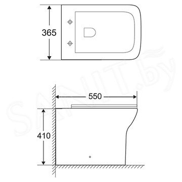 Приставной унитаз BelBagno Romano BB248CBR безободковый