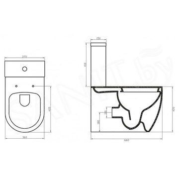 Напольный унитаз BelBagno Marino BB105CPR безободковый
