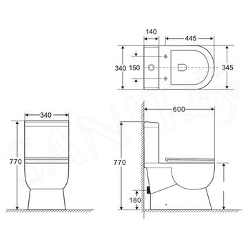 Напольный унитаз BelBagno Ricco BB275CPR безободковый