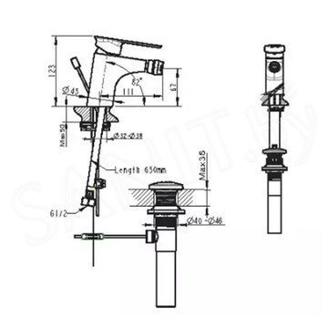 Смеситель для биде Bravat Gina F365104C-ENG