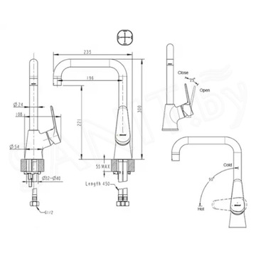 Смеситель для кухонной мойки Bravat Eco-K F7111147C-1