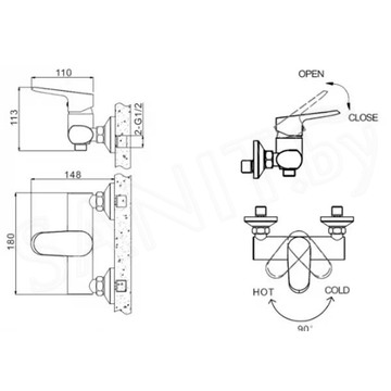 Смеситель для душа Bravat Pure F9105161C-01