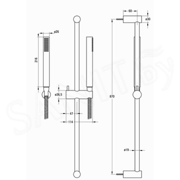 Душевая стойка Deante Karbo NCC B51K