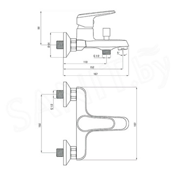 Смеситель для ванны Deante Avis BGV 010M