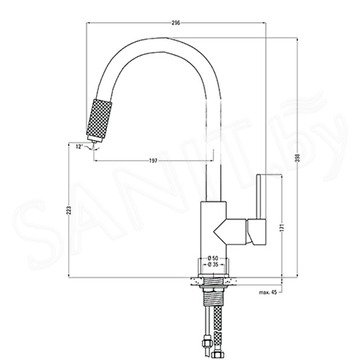 Смеситель для кухонной мойки Deante Aster BCA 064M с подключением к фильтру воды