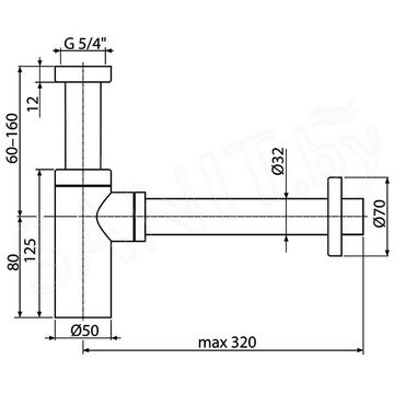 Сифон для умывальника AlcaPlast A400 Black