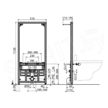 Инсталляция для биде AlcaPlast A105/1120