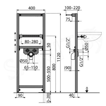 Инсталляция для умывальника AlcaPlast A104/1120