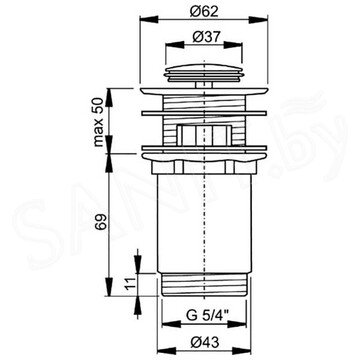 Донный клапан AlcaPlast A391 Click Clack