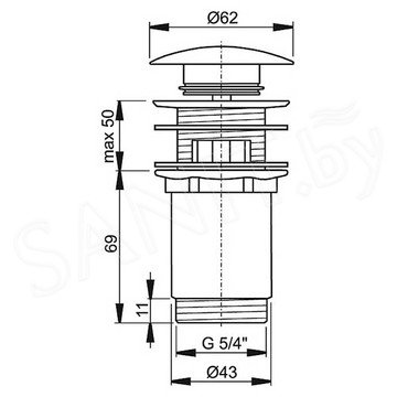 Донный клапан AlcaPlast A392 Click Clack