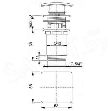 Донный клапан AlcaPlast A393 Click Clack