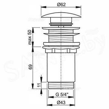 Донный клапан AlcaPlast A395 Click Clack