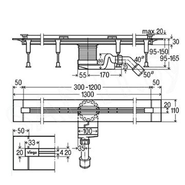 Душевой трап Viega Advantix Vario 704353 хром матовый