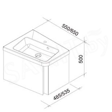 Тумба под умывальник Ravak 10° SD угловая белая