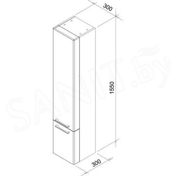 Пенал Ravak SB Ring белый