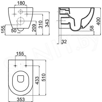 Подвесной унитаз Ravak Uni Chrome RimOff безободковый (с крышкой SoftClose)