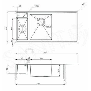 Кухонная мойка Deante Sinope ZDS-051P