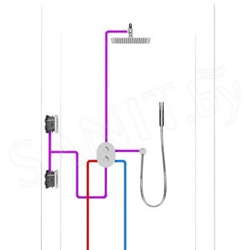 Система скрытого монтажа (внутренний механизм) Ravak R-box Multi RB 071.50