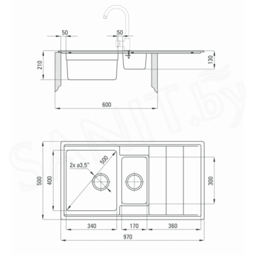 Кухонная мойка Deante Bolero ZHB-0513