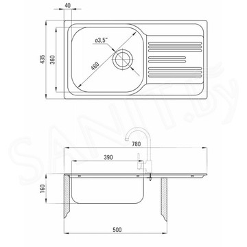 Кухонная мойка Deante Xylo ZEX-0113 / ZEX-3113