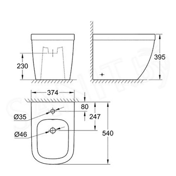 Напольное биде Grohe Euro 39340000