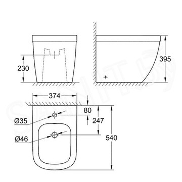 Напольное биде Grohe Euro 39340000
