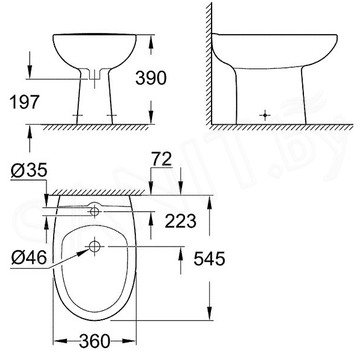 Напольное биде Grohe Bau 39432000