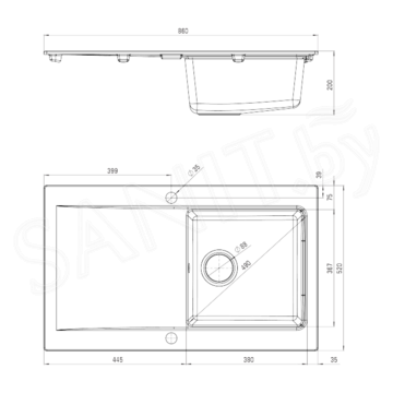 Кухонная мойка Deante Modern ZQM-A113 / ZQM-G113 / ZQM-S113