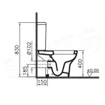 Напольный унитаз Vitra Zentrum 9012B003-7203