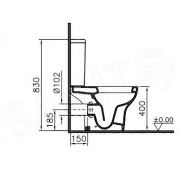 Напольный унитаз Vitra Zentrum Rim-Ex 9824B003-7207 (сиденье Soft Close)