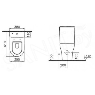 Напольный унитаз Vitra Zentrum Rim-Ex 9824B003-7207 (сиденье Soft Close)