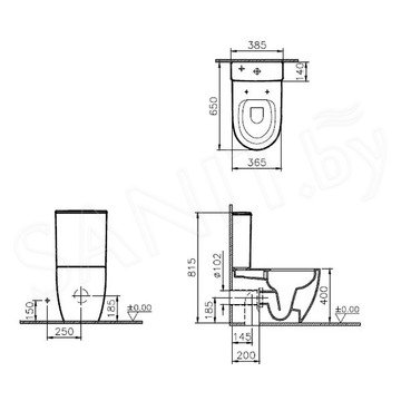 Напольный унитаз Vitra Sento 9830B003-7203 (сиденье Soft Close)