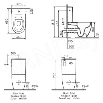 Напольный унитаз Vitra Sento 9830B003-7204 (сиденье Soft Close)