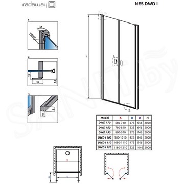 Душевая дверь Radaway Nes DWD I