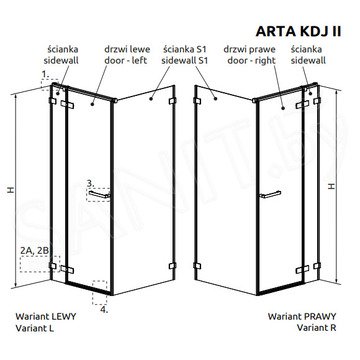Душевой уголок Radaway Arta KDJ II 62+32.3 + S1