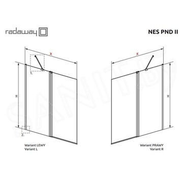 Душевая шторка на ванну Radaway Nes PND II