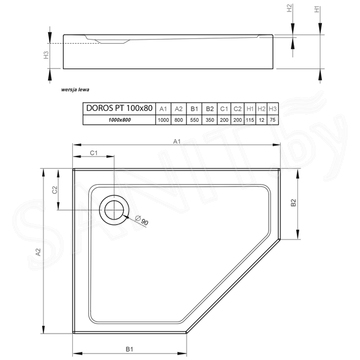 Душевой поддон Radaway Doros PT E Compact