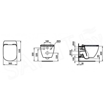 Подвесной унитаз Ideal Standard Tesi AquaBlade T007901 безободковый