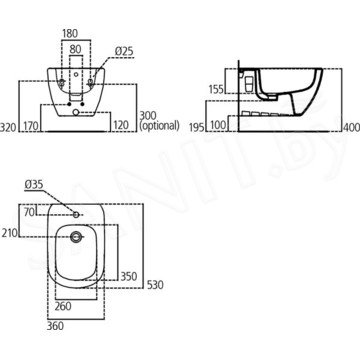 Подвесное биде Ideal Standard Tesi T355201