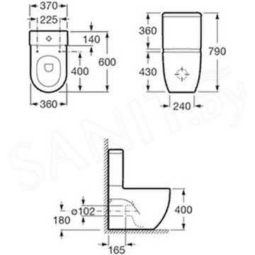 Напольный унитаз Roca Meridian-N Compact Rimless безободковый