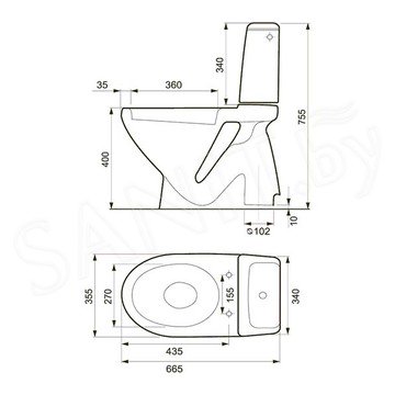 Напольный унитаз Cersanit 34 Eko 021