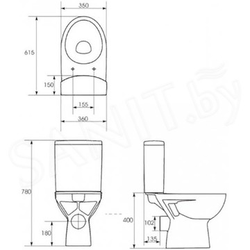 Напольный унитаз Cersanit 68 Parva 011