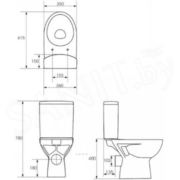 Напольный унитаз Cersanit 59 Parva 011