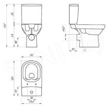 Напольный унитаз Cersanit City Clean On (S-KO-CIT011-3/5-COn-S-DL-w)