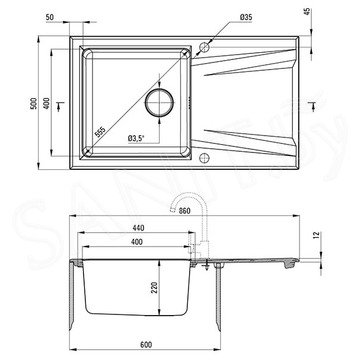 Кухонная мойка Deante Prime ZSR-A113 / ZSR-G113 / ZSR-S113 / ZSR-T113