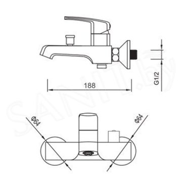 Смеситель для ванны Gerhans K13006