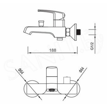 Смеситель для ванны Gerhans K13006