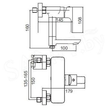 Смеситель для ванны Gerhans K13015 / K13015W