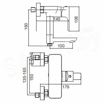 Смеситель для ванны Gerhans K13015 / K13015W