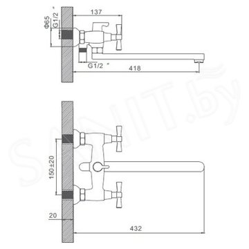 Смеситель для ванны Gerhans K13213